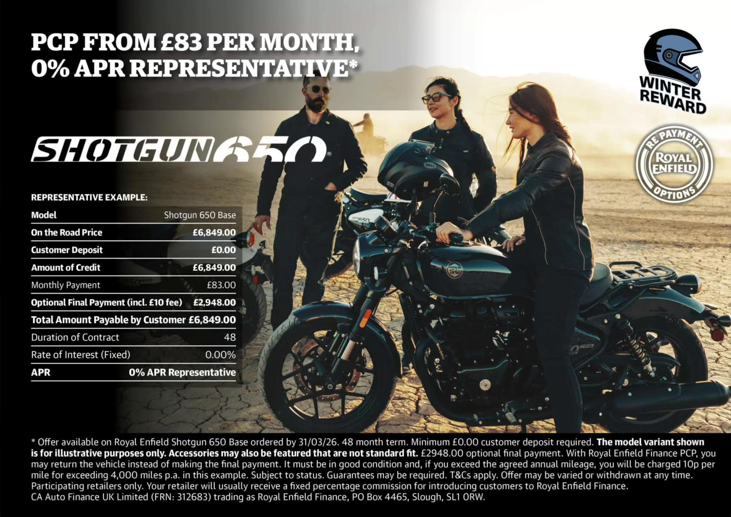 Shotgun 650 - PCP From £83 Per Month, 0% APR