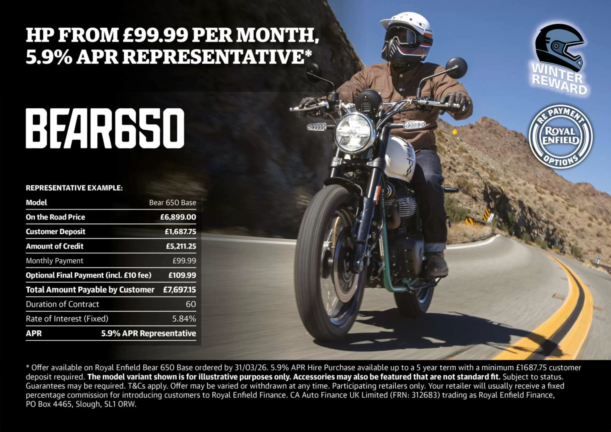 Bear 650 - PCP From £99.99 Per Month, 5.9% APR