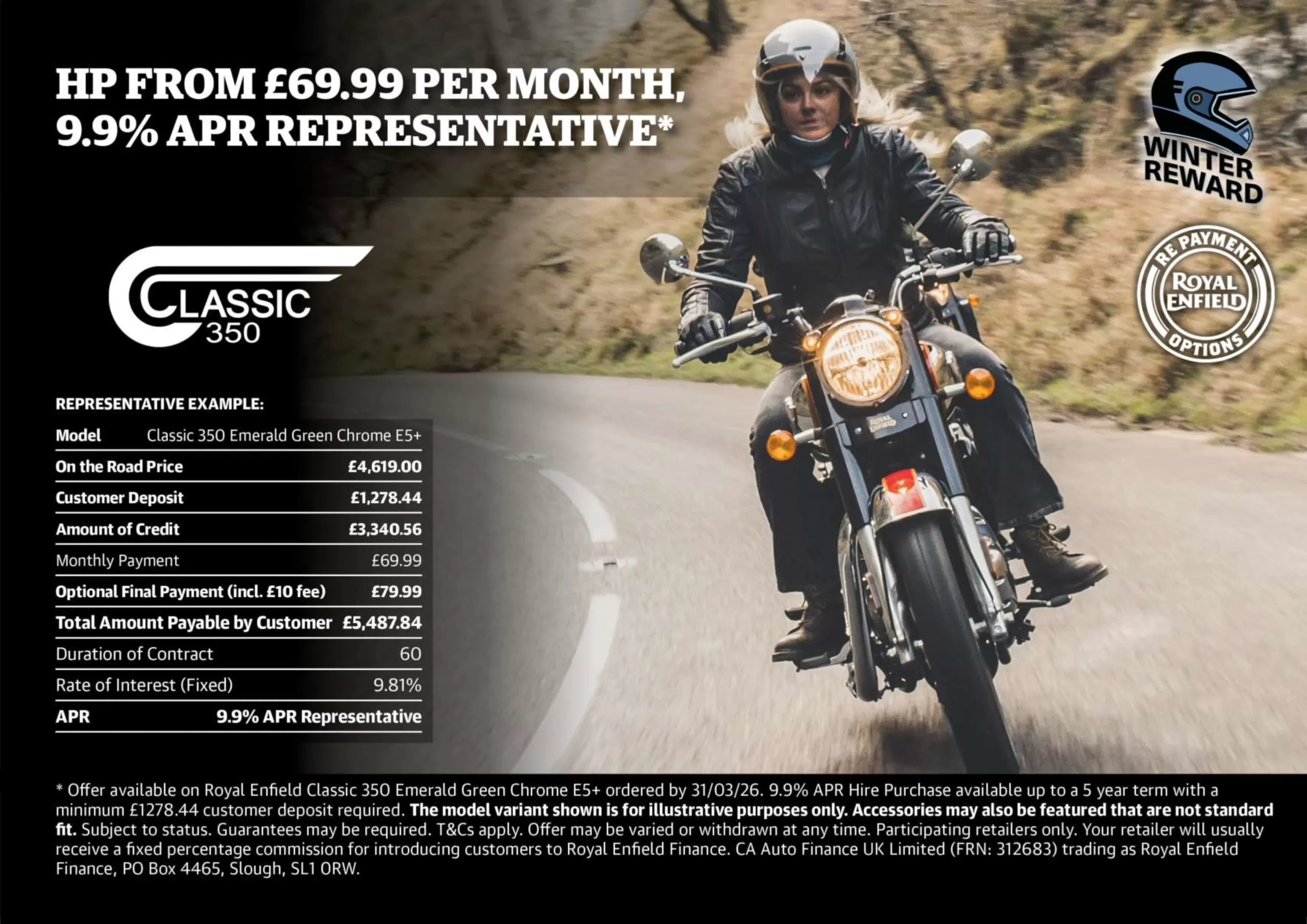 Classic 350 - PCP From £69.99 Per Month, 9.9% APR