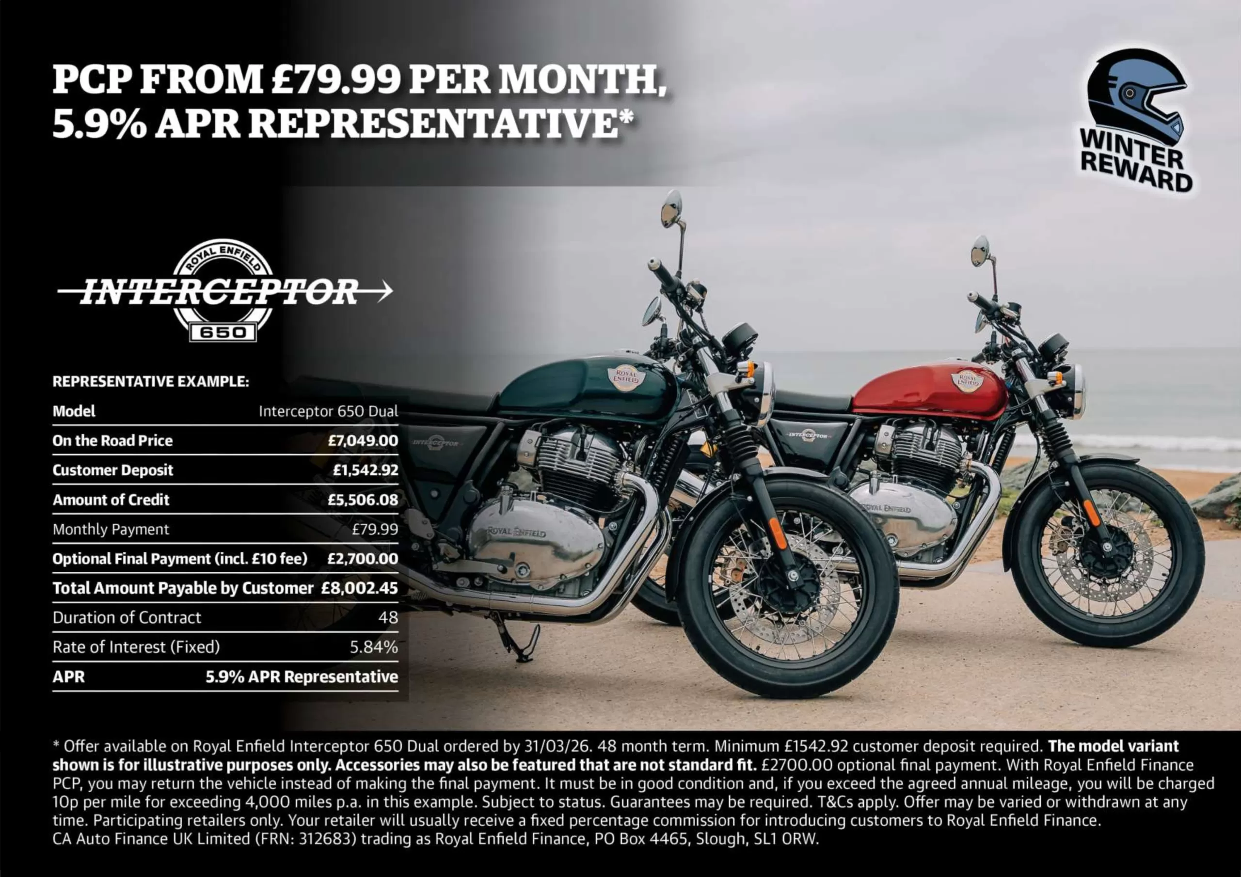 Interceptor 650 Dual - PCP From £79.99 Per Month, 5.9% APR*